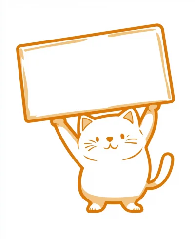 Cute Cat Holding Sign