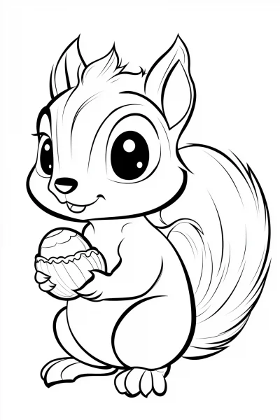 Happy Squirrel with Acorn