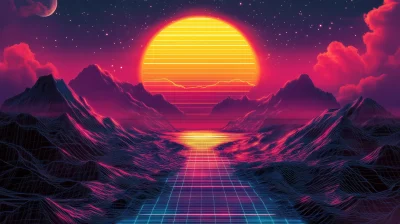 Old School Synthwave Cover Art