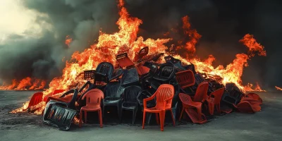 Burning Plastic Chairs