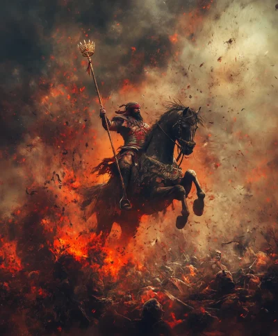 Persian Warrior on Horse