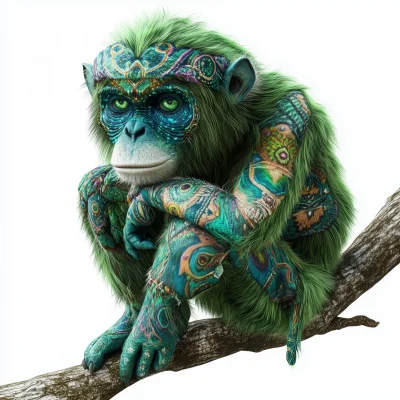 Surreal Monkey on Branch