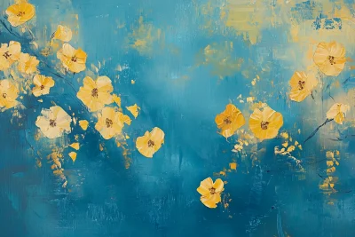 Abstract Blue and Yellow Painting