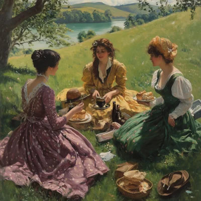 Belle Epoque Picnic Scene