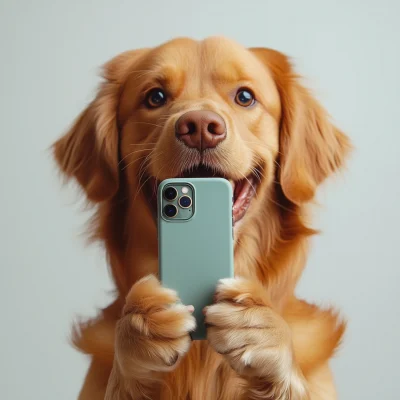 Dog with iPhone Case