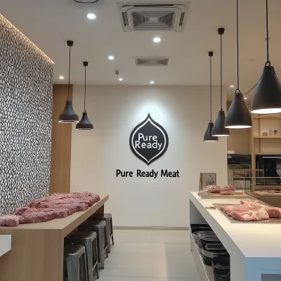 Modern Kitchen with Meat Display