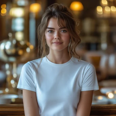 Woman in White T-Shirt