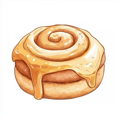 Cute Cinnamon Roll Illustration