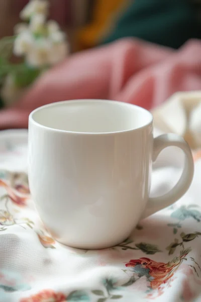 Close-up of a White Mug