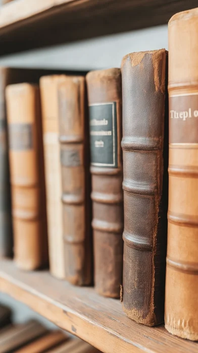 Shelf of Old Leather