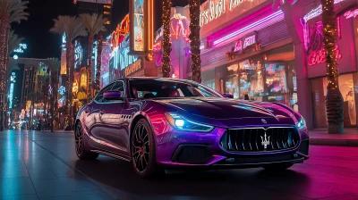 Purple Maserati Ghibli in Las Vegas