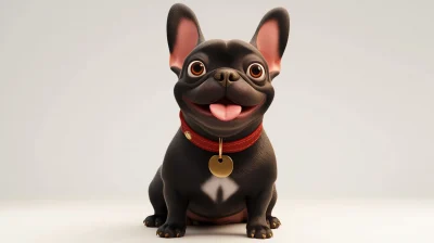 Smiling French Bulldog in Studio