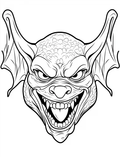 Funny Gargoyle Head Coloring Page