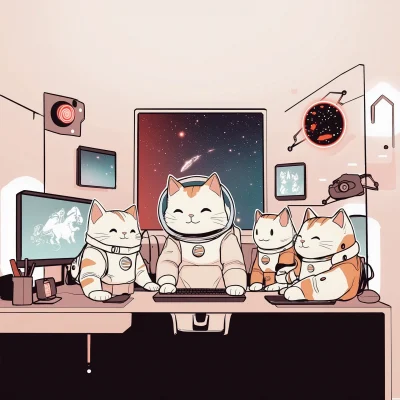 Happy Space Cats