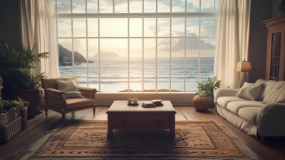 Cozy Ocean View Living Room