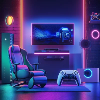 Vibrant Gaming Setup