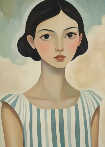 Striped Dress Woman