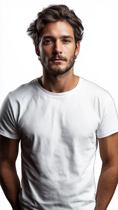 Young Man in White T-Shirt