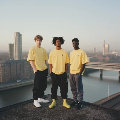 Footballers in Pastel Yellow