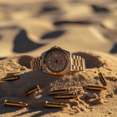 Elegant Wristwatch on Sand