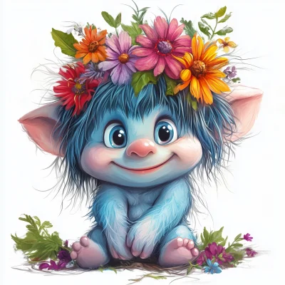 Cute Baby Troll Illustration