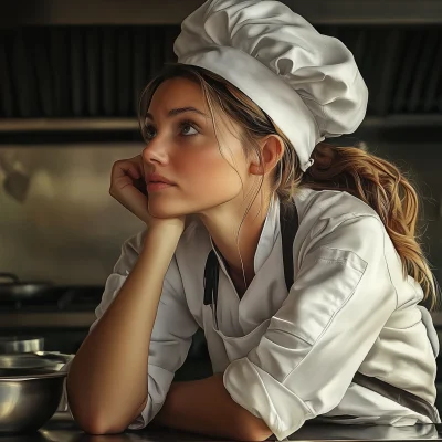 Thoughtful Woman Chef