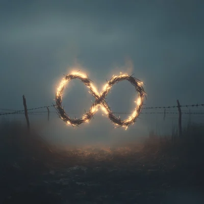 Infinity Symbol in Barbed Wire