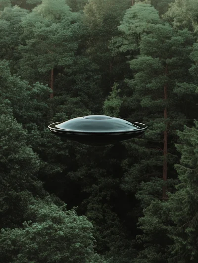 Mysterious UFO Over Forest