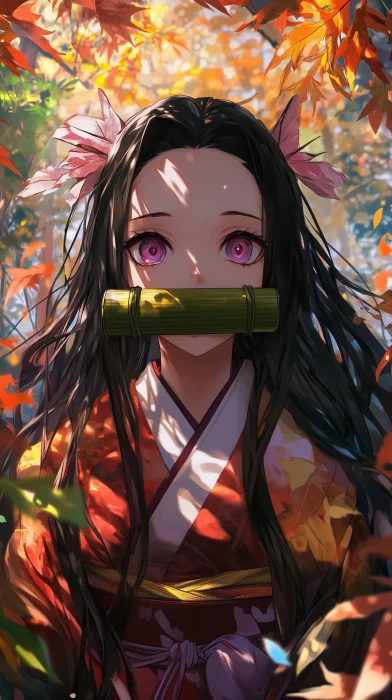 Nezuko in Colorful Forest