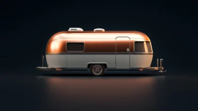 Copper and White Airstream Trailer