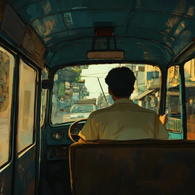 Backseat View in a Thai Tuk Tuk