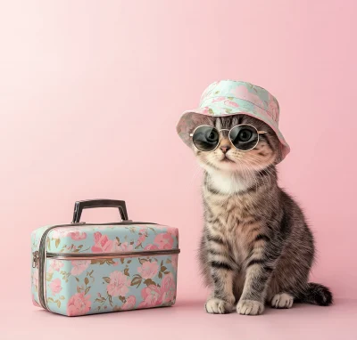 Cute kitty in sunglasses