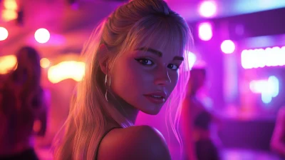 Lovely Blondie in the Club