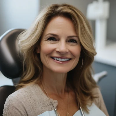 Joyful Smile in Dental Chair