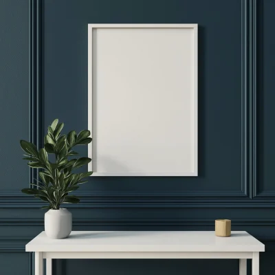 Modern Frame on Blue Wall