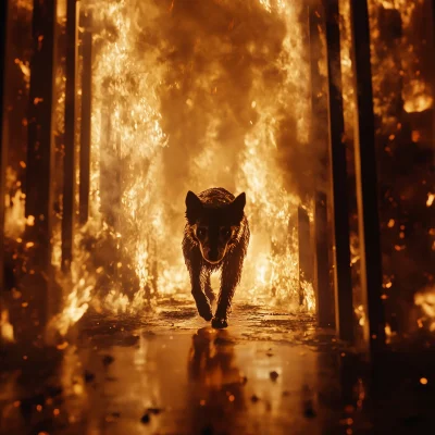 Dog in Flames