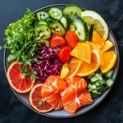 Vibrant Plate of Healthy Food