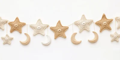 Crocheted Stars and Moons