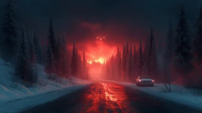 Eerie Snow Scene