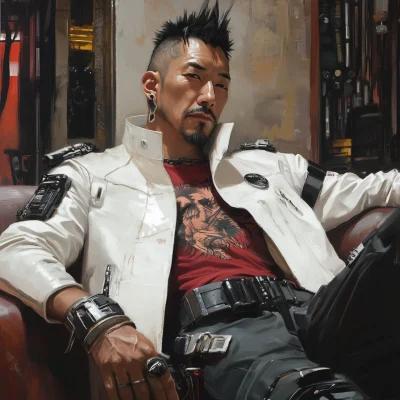 Futuristic Portrait of an Asian Man