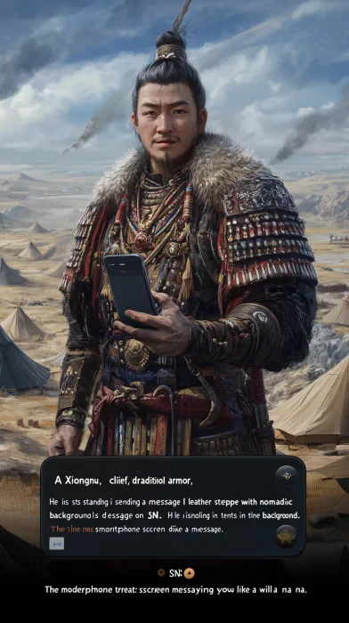 Xiongnu Chief with Smartphone