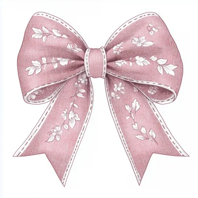 Pink Denim Bow Clipart