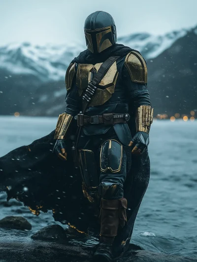 Mandalorian in Glacier Scene