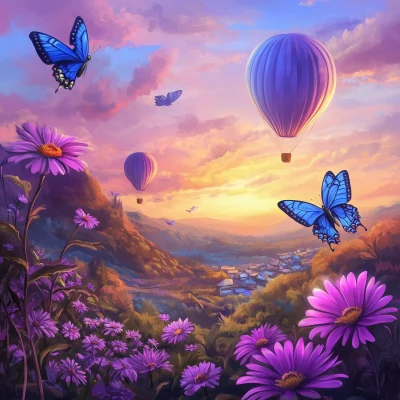 Butterflies and Balloons in Bloom