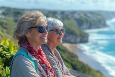 Senior Friends by the Coast