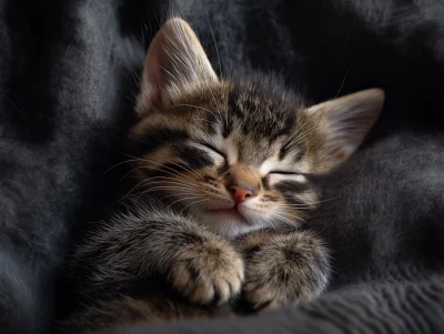 Cozy Sleeping Kitten