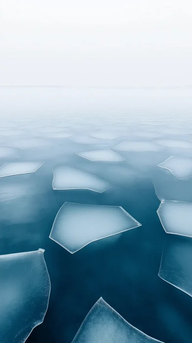 Frozen Lake with Swimming Fish