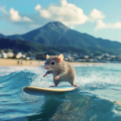 Surfing Rat with Seolak Mountain View