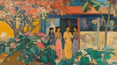 Oriental Garden with Women