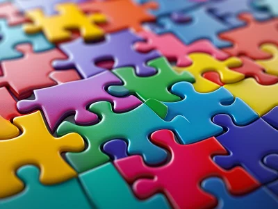 Colorful Puzzle Pieces